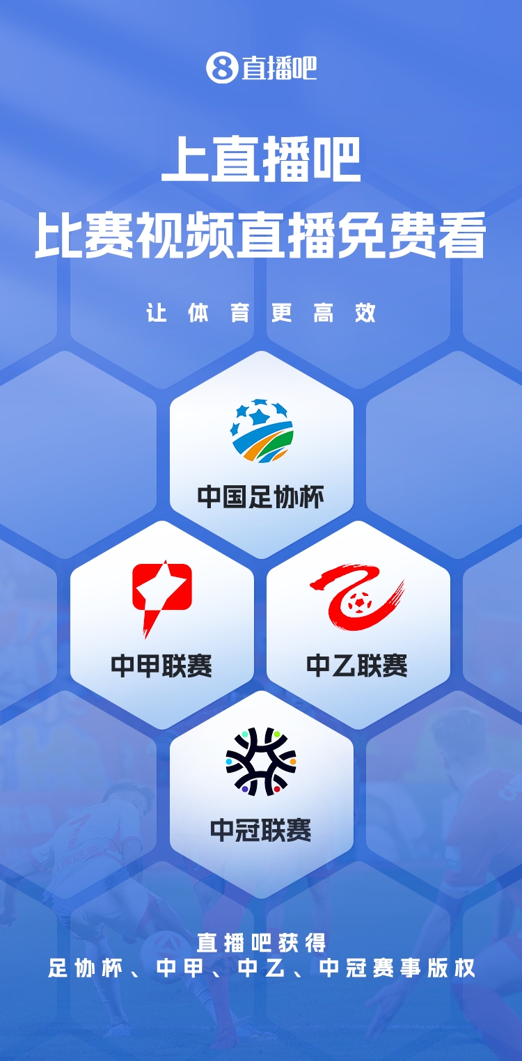 官宣！直播吧获足协杯、中甲、中乙、中冠赛事版权，免费视频直播