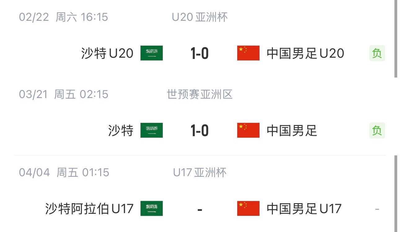国字号三遇沙特！国少U17亚洲杯首战对阵沙特，此前国足&国青均负